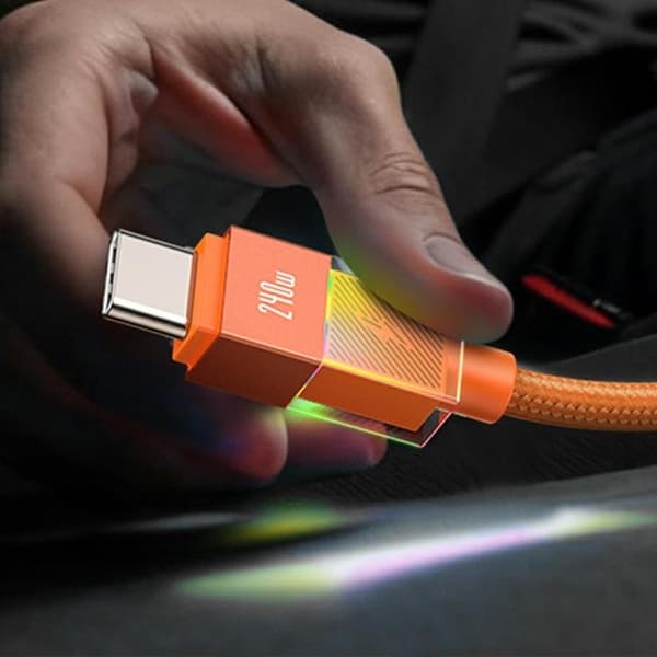 USAMS USB-C til USB-C 240W kabel 1.2m SJ777 - plettet Grå