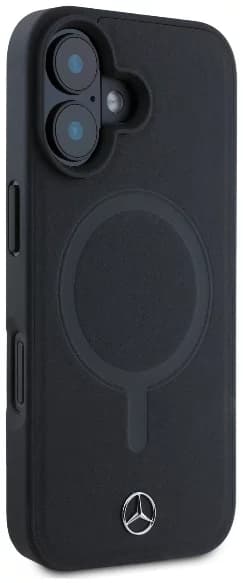 Mercedes telefontaske til iPhone 16 Plus MagSafe glat læder - sort Black