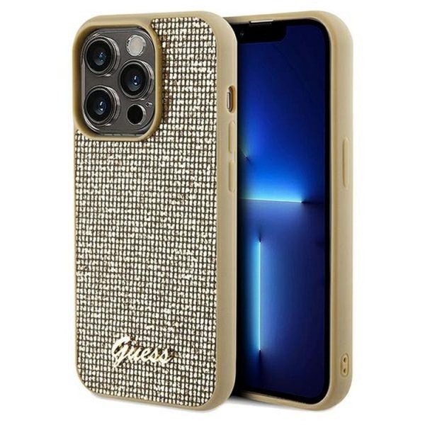 Guess iPhone 14 Pro Mobilskal Disco Script Metal - Guld