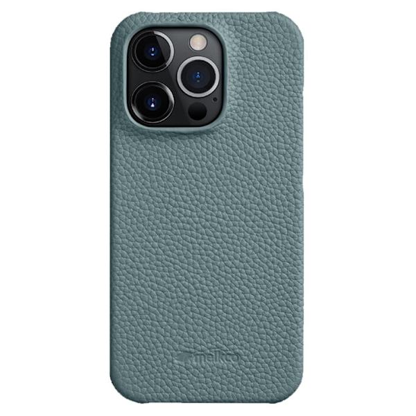 MELKCO Mobilskal till iPhone 13 Pro Max Äkta Läder + PC - Linneblå