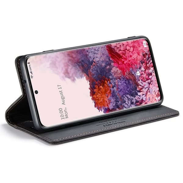 AUTSPACE A01 Plånboksfodral för Samsung Galaxy S20 Konstläder - Svart