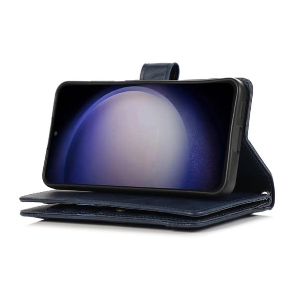Samsung Galaxy S26 Plånboksfodral Äkta Läder Magnetiskt Skydd - Blå