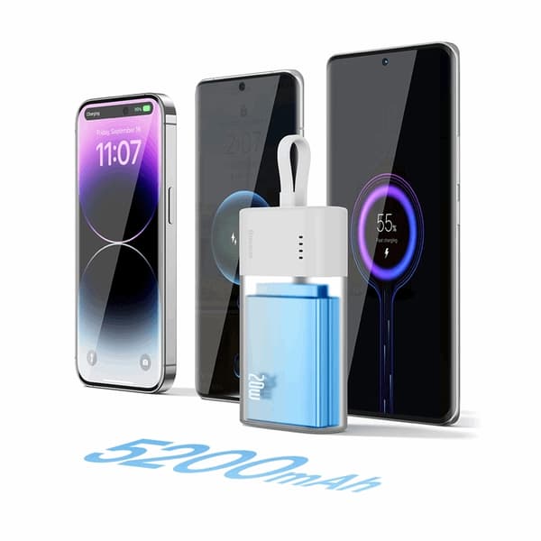Baseus Powerbank 5200mAh Popsicle 20W - Gul/Rosa Rosa