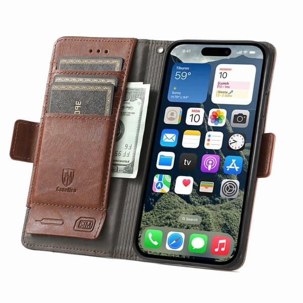 CASENEO Mobilskal till iPhone 16e KonstLäder - Dark Brown