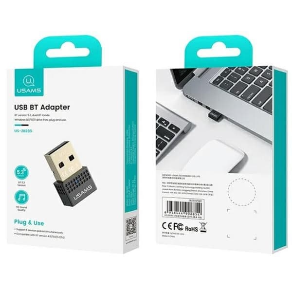 USAMS USB Adapter Bluetooth - Svart Svart