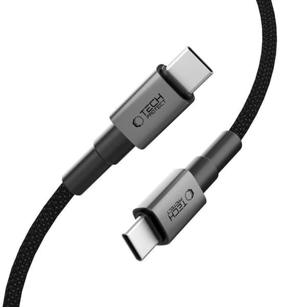 Tech-Protect USB-C Til USB-C Kabel Ultraboost 25CM 60W - Grå Grå
