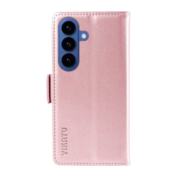 YIKATU Samsung Galaxy S26 Plus Plånboksfodral Konstläder Ställfunktion Roséguld