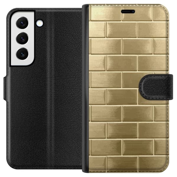 Plånboksfodral till Samsung Galaxy S22 5G med Gyllene Murstenar