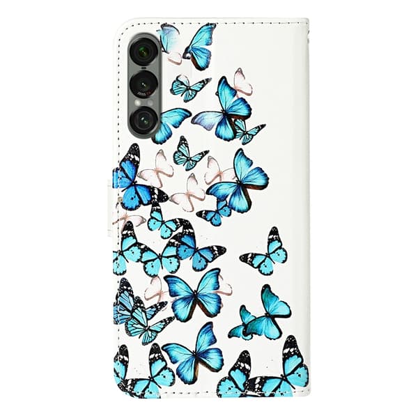 Sony Xperia 1 VII Konstläder Plånboksfodral Marble Painted - Blå Blå