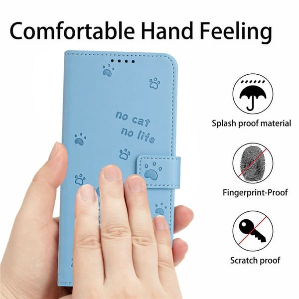 Plånboksfodral för Samsung Galaxy S26 Plus Konstläder med rem - Blå