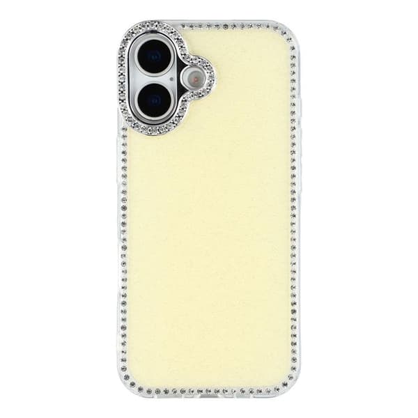 Mobilskal till iPhone 17 Rhinestone Edge - Glitter Gul Gul