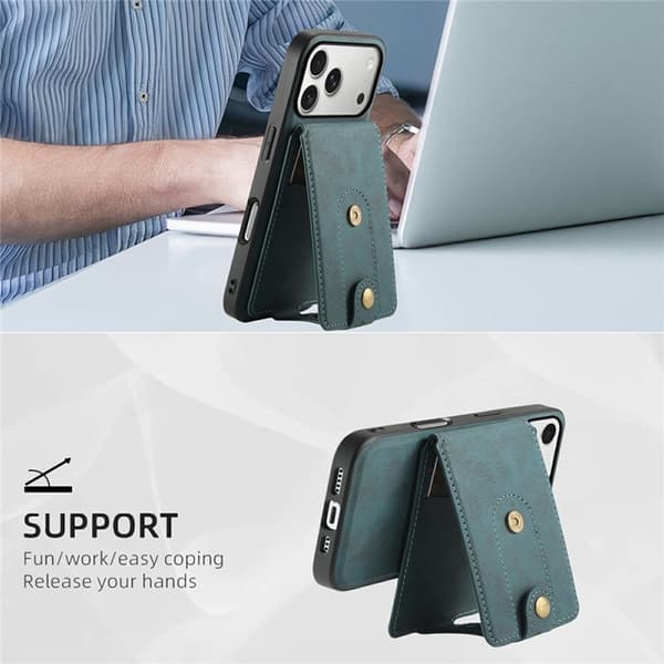 DENIOR Mobilskal till iPhone 17 Pro Max MagSafe Detachable Korthållare D14 Grön