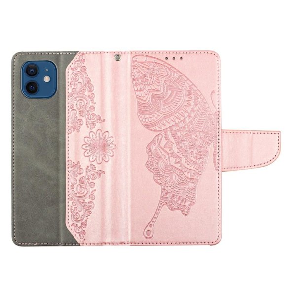 Butterflies iPhone 12/12 Pro Wallet Cover - Rose Gold