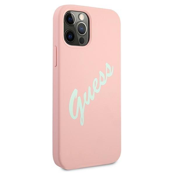 Guess iPhone 12 Pro Max Cover Silikone Vintage - Pink / Grøn Green