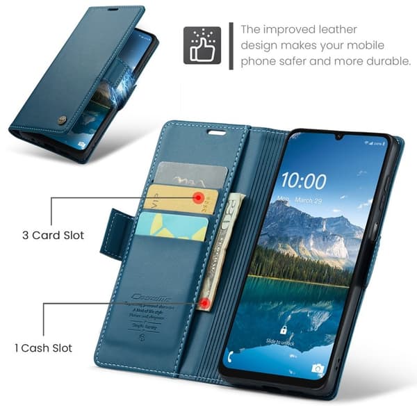 CASEME Plånboksfodral Konstläder för Samsung Galaxy A06 4G - Blå