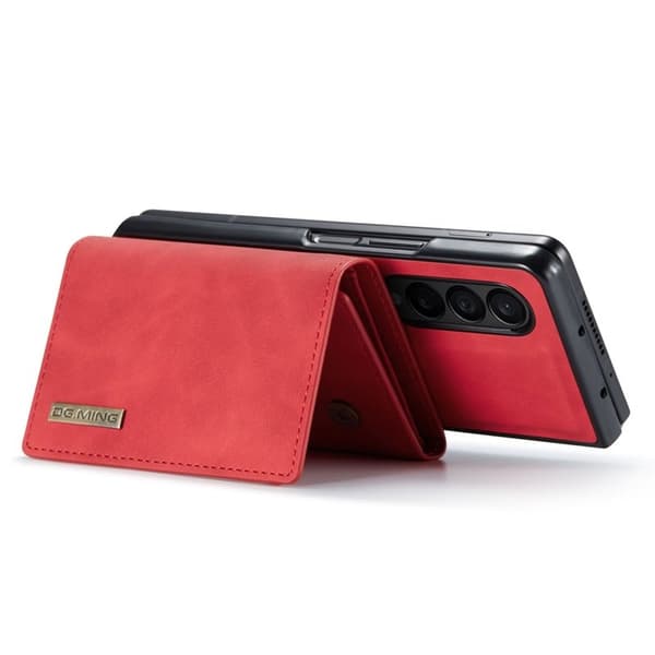 DG.MING Konstläder Plånboksfodral Samsung Galaxy Z Fold3 5G Röd