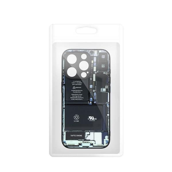 Telefontaske til iPhone 15 Pro Max Tech Mønster 1 Black