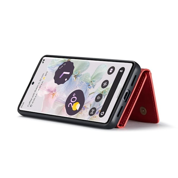 DG.MING Magnetiskt Konstläder Plånboksfodral Google Pixel 7 Pro Röd