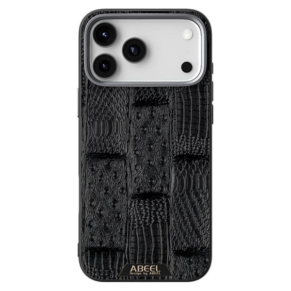 ABEEL Mobilskal till iPhone 17 Pro Max MagSafe Äkta Läder Svart