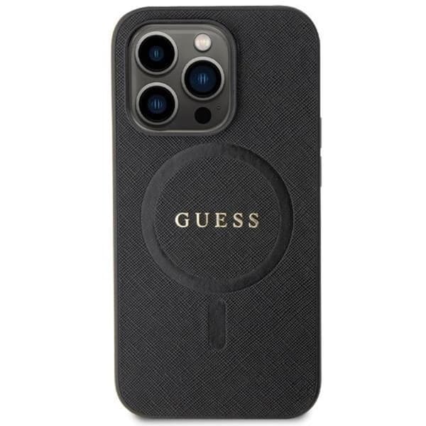 Guess iPhone 14 Pro Mobilskal Magsafe Saffiano - Sort Black
