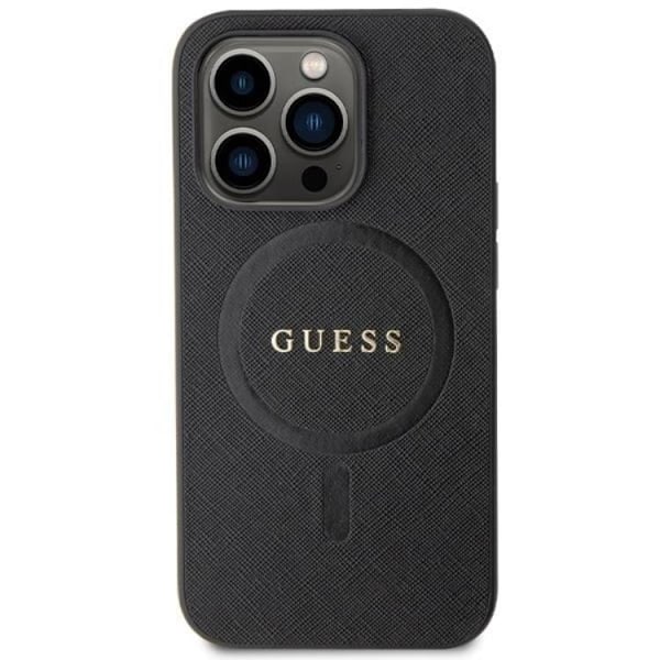 Guess iPhone 14 Pro Mobilskal Magsafe Saffiano - Svart Svart