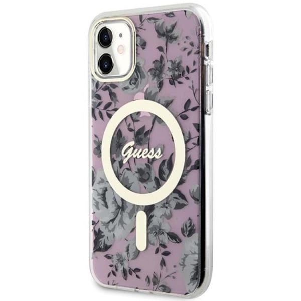 Guess iPhone 11/XR Mobilskal Magsafe Flower - Rosa