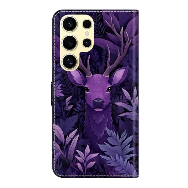 Samsung Galaxy S26 Ultra Plånboksfodral Vikbart Ställ Konstläder Mönster - Lila