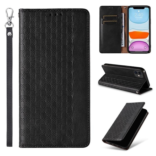 iPhone 13 Plånboksfodral Magnet Strap - Svart Svart