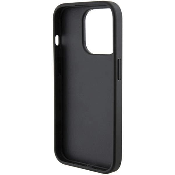 Ferrari Telefontaske til iPhone 15 Pro Grip Stand Metal Logo - Sort Black