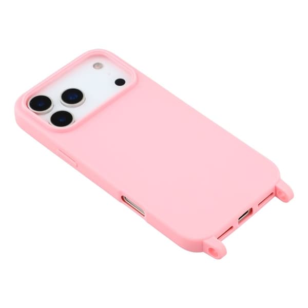Mobilskal till iPhone 17 Pro Max TPU med Hål för Rem - Rosa Rosa