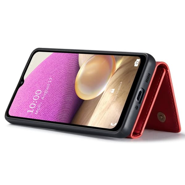 DG.MING 2-in-1 Konstläder Plånboksfodral Röd för Samsung Galaxy A33 5G