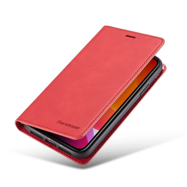FORWENW iPhone 11 Plånboksfodral Konstläder - Röd