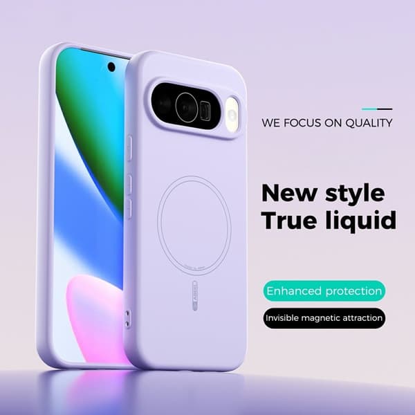 ABEEL Mobilskal till Google Pixel 10 Pro MagSafe Lila Liquid Silicone