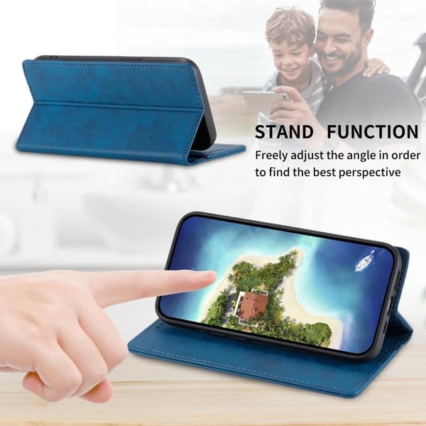 Samsung Galaxy S26+ Plånboksfodral RFID Skydd Konstläder - Blå