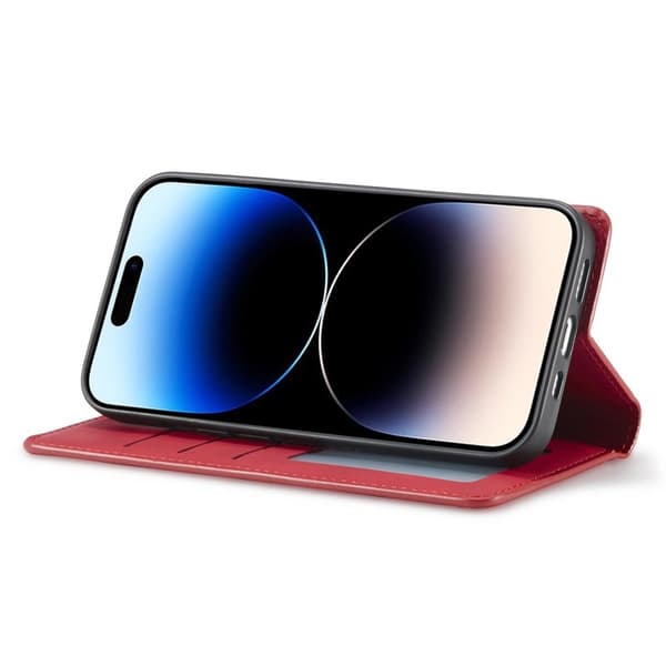 FORWENW iPhone 14 Pro Max Plånboksfodral Konstläder - Röd