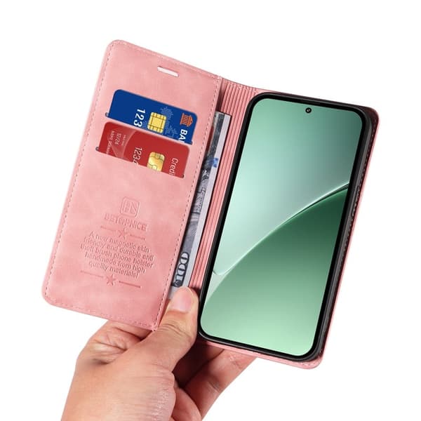 BETOPNICE 003 för Xiaomi 15 Pro Plånboksfodral Konstläder - Rosa