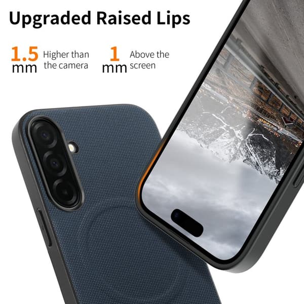 Mobilskal för Samsung Galaxy S26 Plus Magnetiskt Konstläder + TPU - Mörkblå
