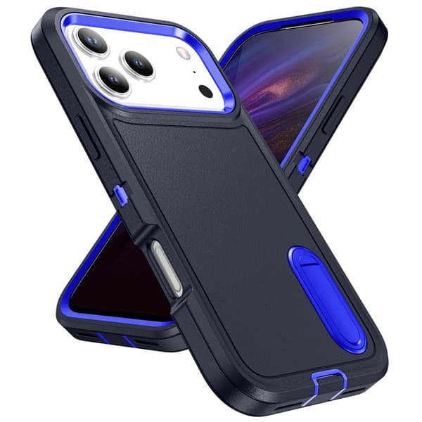 Mobilskal till iPhone 17 Pro Max Kickstand Silikon - Mörkblå/Sapphire Blå