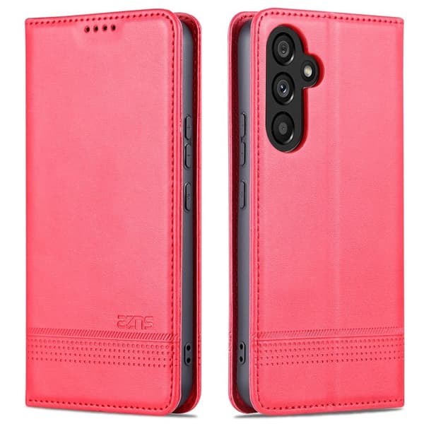 AZNS Samsung Galaxy A55 5G Plånboksfodral Konstläder - Röd
