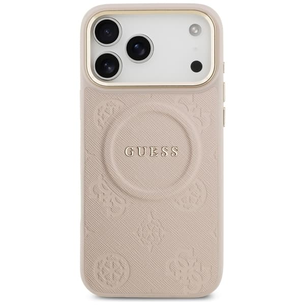 Guess Mobilskal till iPhone 17 Pro Max Magsafe Peony Hot Stamp - Rosa Rosa