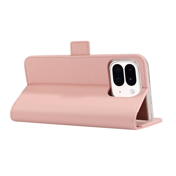 ABEEL Style A02 Konstläder Plånboksfodral för Google Pixel 9 Pro 5G - Rosa