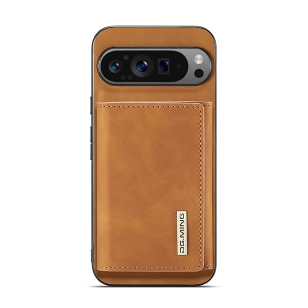DG.MING Google Pixel 10 Pro XL Konstläder Plånboksfodral Detatchable M1 - Brun Brun