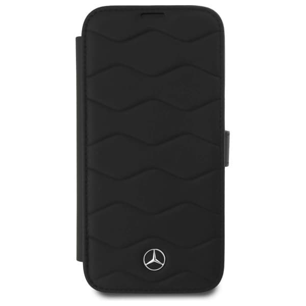 Mercedes iPhone 16 Pro Max Plånboksfodral MB Waves Läder Black