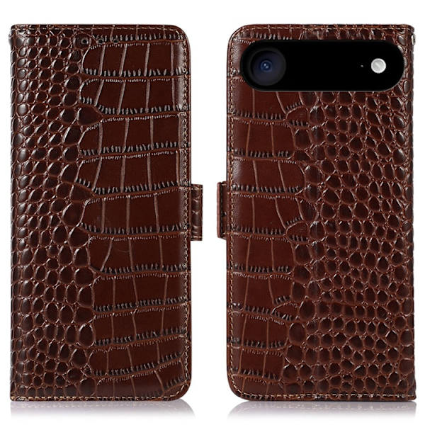 iPhone Air Plånboksfodral Äkta Läder Crocodile - Brun Brun