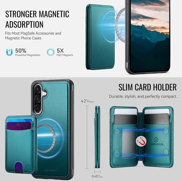 JEEHOOD Samsung Galaxy A26 5G Mobilskal KonstLäder - Blå Blå