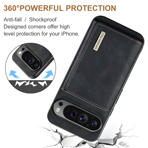 DG.MING Google Pixel 10 Pro XL Plånboksfodral Detatchable M1