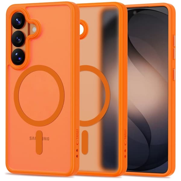 Tech-Protect Mobilskal För Galaxy S26 Magsafe Magmat - Matte Orange Orange