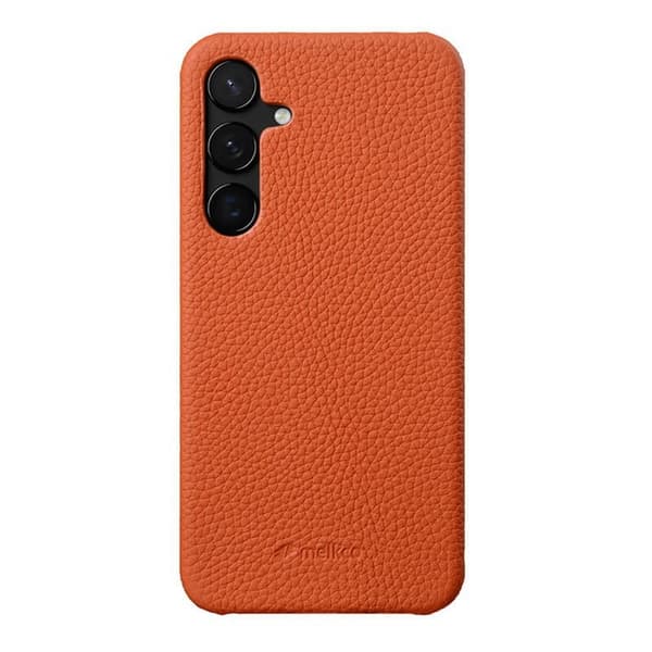 MELKCO Mobilskal till Samsung Galaxy S25 Plus Äkta Läder PC - Orange