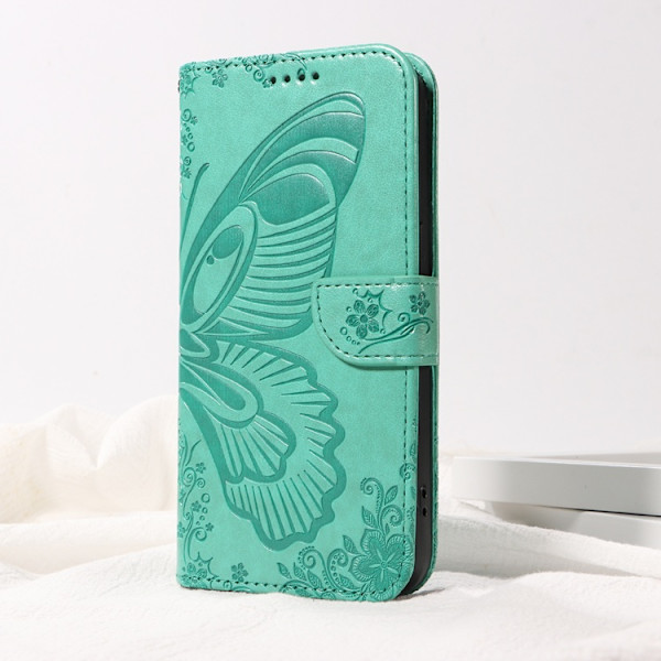 OnePlus 15 Plånboksfodral Butterfly Pattern Konstläder Grön