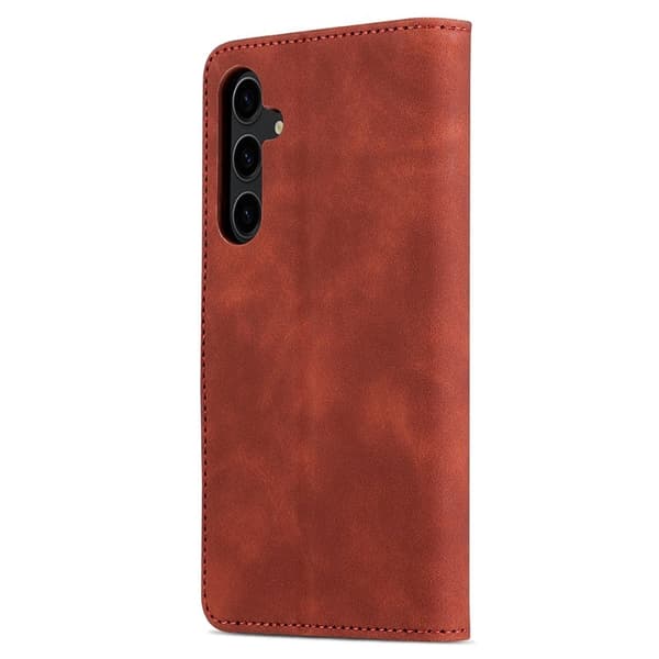 AZNS Samsung Galaxy S24 FE Plånboksfodral Konstläder - Brun